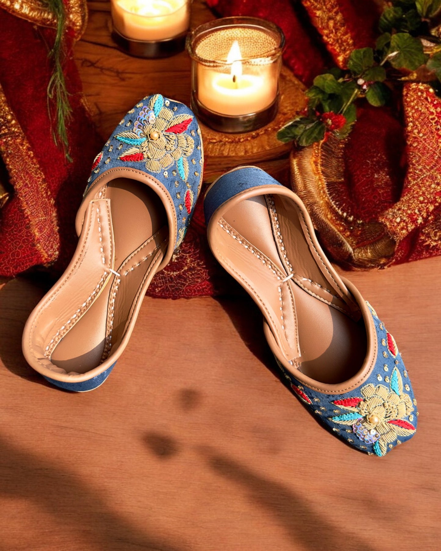 blue Punjabi Jutti