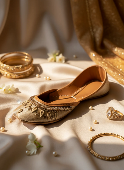 Gulnoor - Golden Beige Jutti
