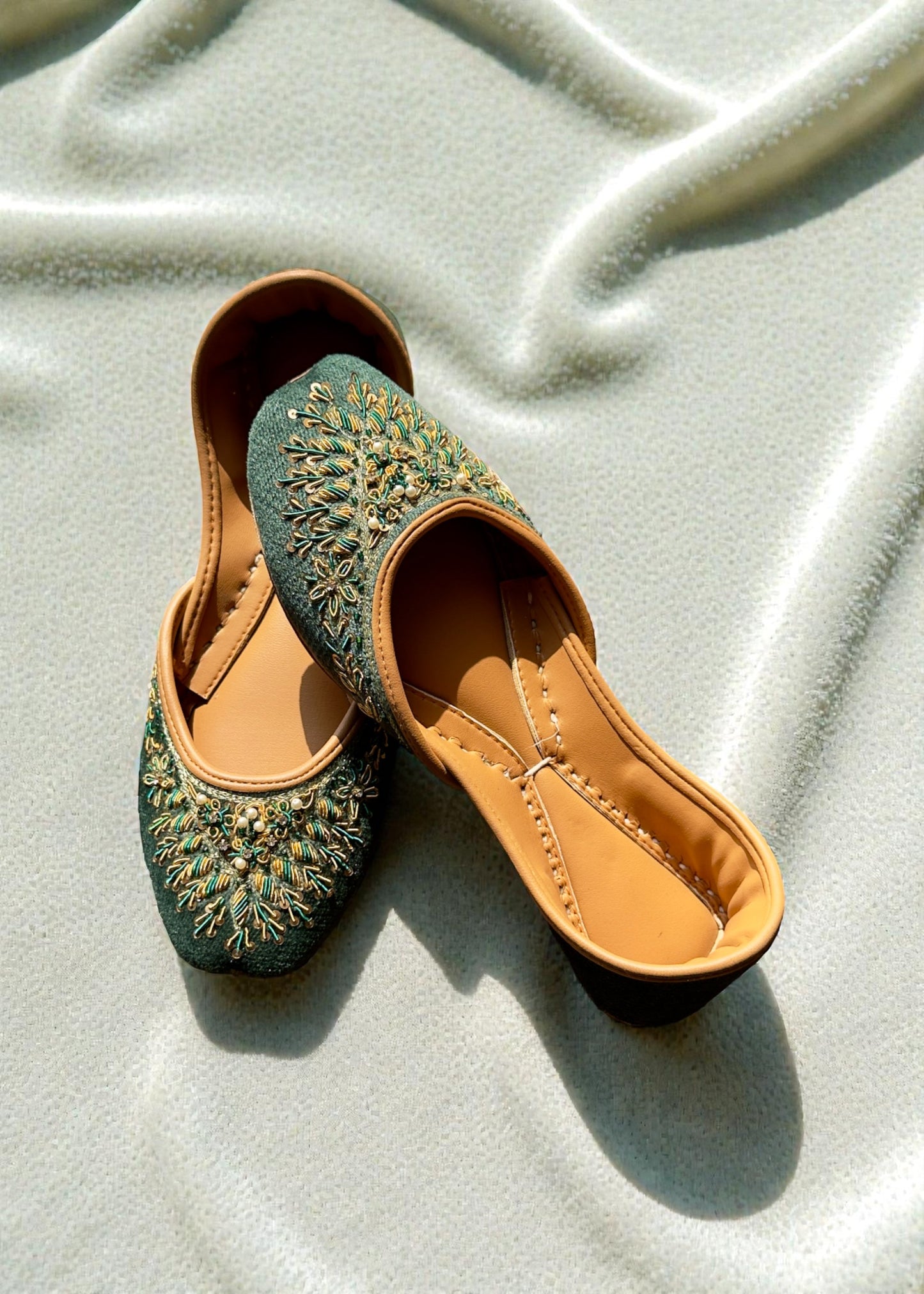 Naina - Emerald Green Jutti