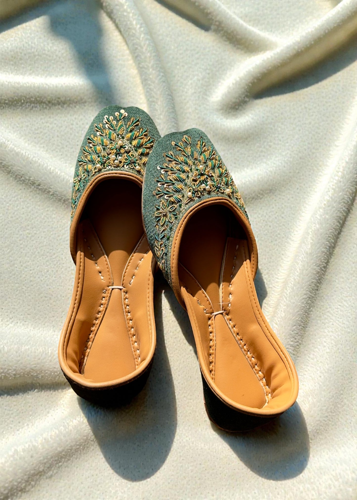 Naina - Emerald Green Jutti