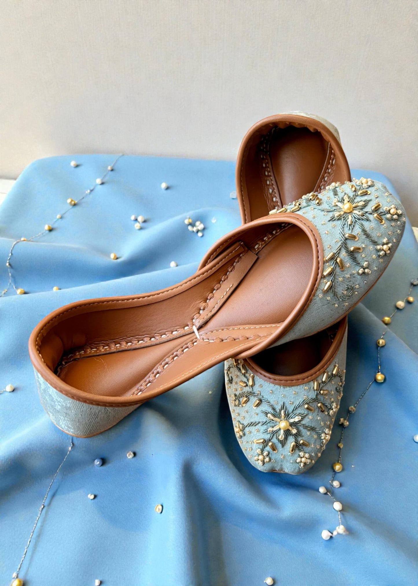 Aasmaan - Pastel Blue Jutti