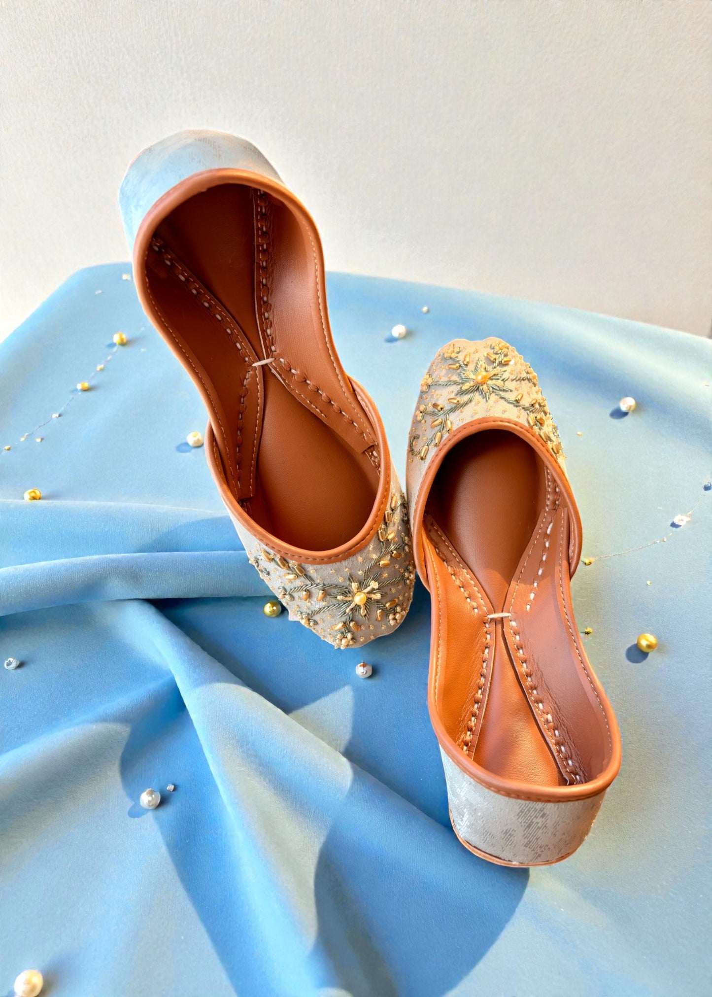 Aasmaan - Pastel Blue Jutti