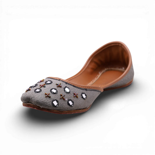 Noor-e-Aab - Ash Grey Jutti