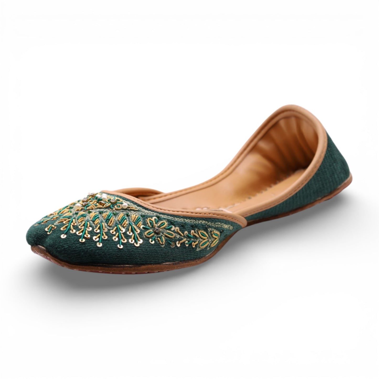 Naina - Emerald Green Jutti