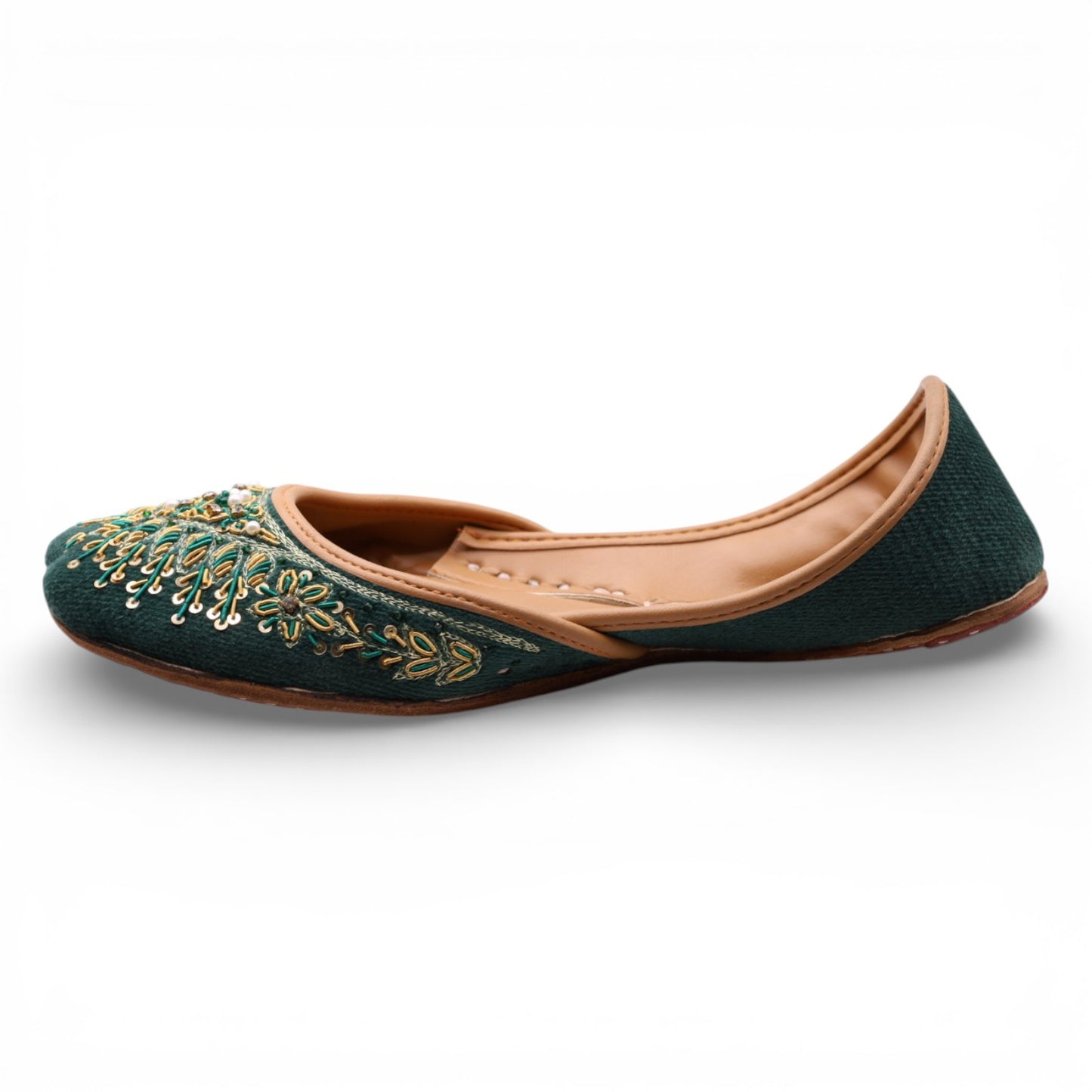 Naina - Emerald Green Jutti