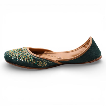 Naina - Emerald Green Jutti