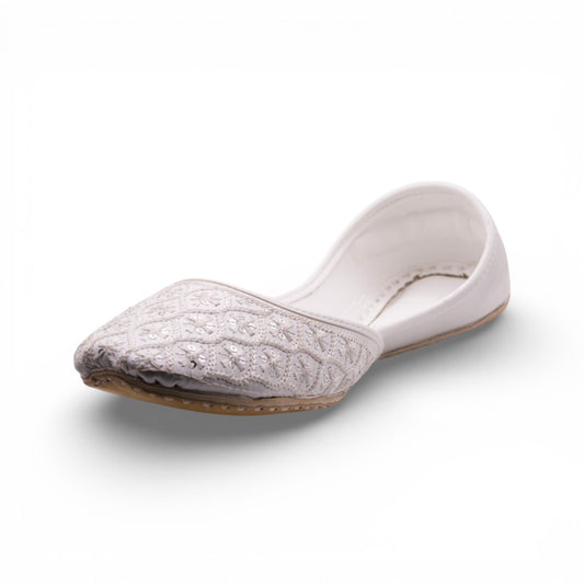 Sheesh - White Jutti