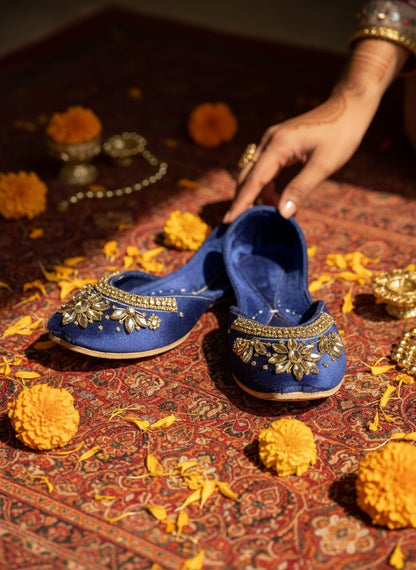 Maharani - Navy Blue Jutti
