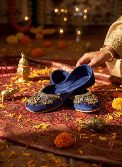 Maharani - Navy Blue Jutti