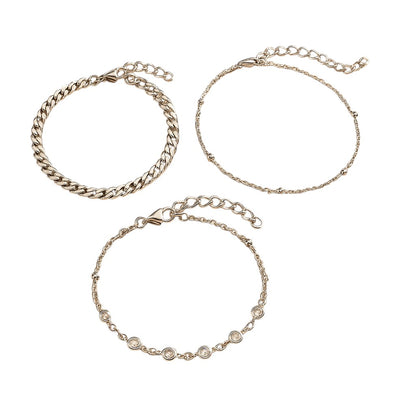 Auric Stack – 3-Piece Chain Anklets