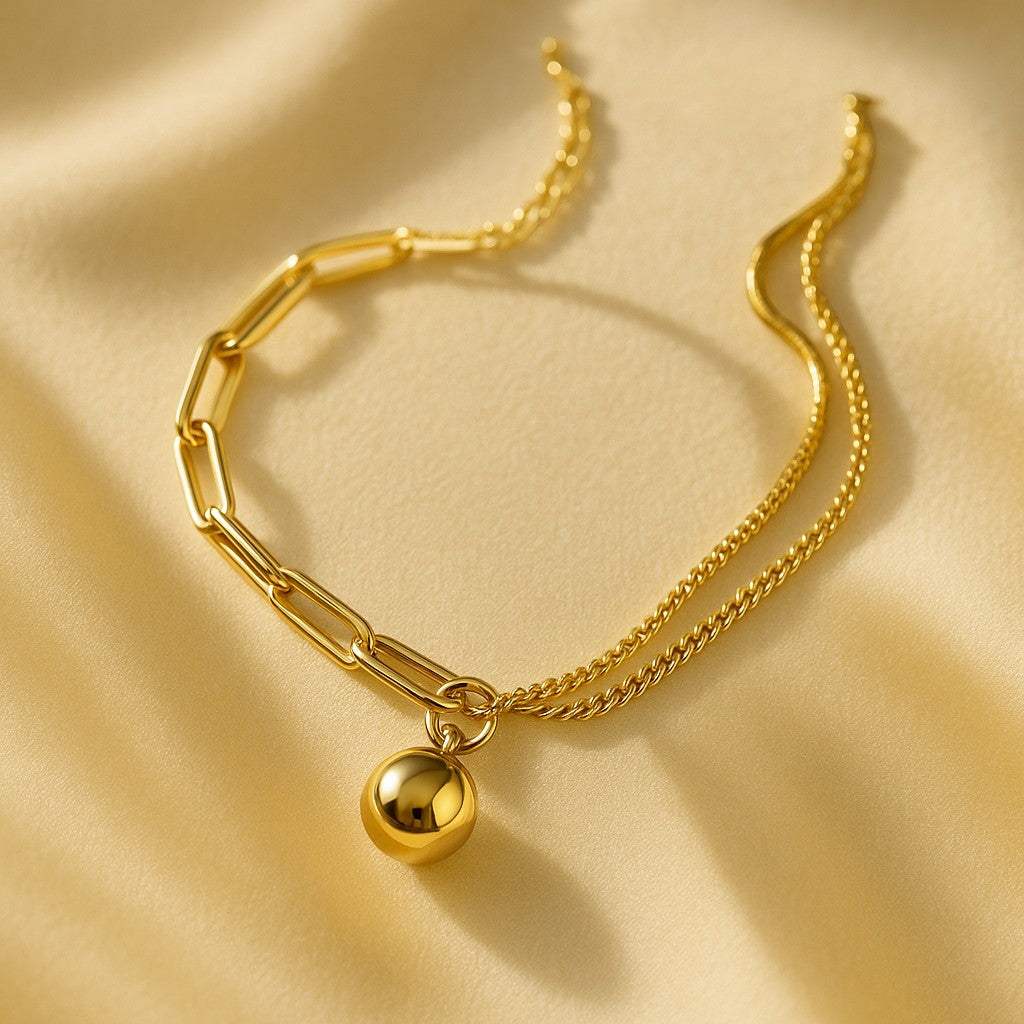 Lumière Ball - Gold Chain Anklets