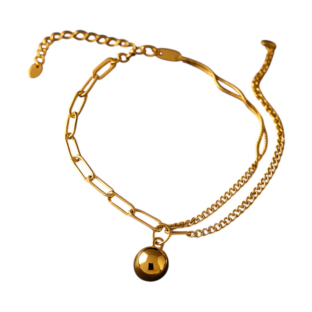 Lumière Ball - Gold Chain Anklets